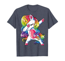 Load image into Gallery viewer, Dabbing Unicorn T shirt Girls Kids Women Rainbow Unicorns