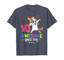 Load image into Gallery viewer, Girls 10th 10yr Birthday Unicorn Dabbing Awesome Since 2010 T-Shirt