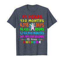 Load image into Gallery viewer, 11 Yrs Old 132 Months of Being Awesome 11th Birthday Unicorn T-Shirt