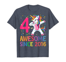Load image into Gallery viewer, 4 Years Old 4th Birthday Unicorn Dabbing Shirt Girl Party T-Shirt