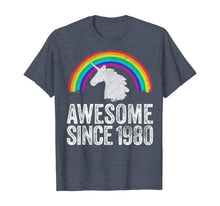 Load image into Gallery viewer, 1980 40th Birthday Gift Unicorn Rainbow 40 Years Old Women T-Shirt