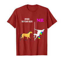 Load image into Gallery viewer, Womens Other 50 Year Olds And Me Unicorn Dancing Birthday T-Shirt
