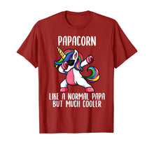 Load image into Gallery viewer, Mens Unicorn Papa Girl Birthday Party Apparel, PapaCorn Cute T-Shirt