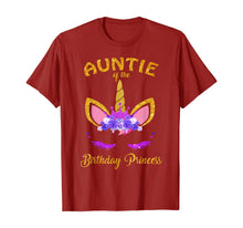 Load image into Gallery viewer, Auntie of the Birthday Princess Unicorn Girl T-Shirt