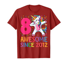 Load image into Gallery viewer, 8 Years Old 8th Birthday Unicorn Dabbing Shirt Girl Party T-Shirt