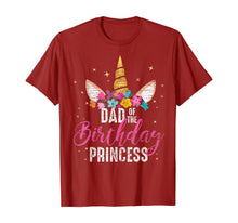 Load image into Gallery viewer, Dad Of The Birthday Princess Father Gifts Unicorn Birthday T-Shirt