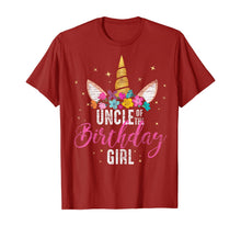 Load image into Gallery viewer, Uncle Of The Birthday Girl Uncle Gift Unicorn Birthday T-Shirt