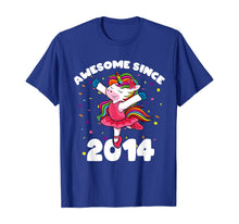 Load image into Gallery viewer, Awesome Since 2014 Ballerina Unicorn Birthday Rainbow Girls T-Shirt
