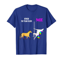 Load image into Gallery viewer, Womens Other 50 Year Olds And Me Unicorn Dancing Birthday T-Shirt