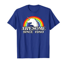 Load image into Gallery viewer, Rainbow Unicorn 40th birthday gift 1980 40 Years Old T-Shirt