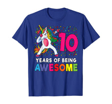 Load image into Gallery viewer, 10th Birthday Dabbing Unicorn Party Gift 10 Years Old Girl T-Shirt