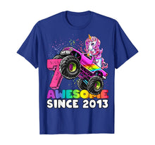 Load image into Gallery viewer, Awesome Since 2013 Unicorn Monster Truck 7th Birthday Gift T-Shirt