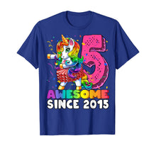 Load image into Gallery viewer, Awesome Since 2015 Flossing Unicorn Tutu 5th Birthday Gift T-Shirt
