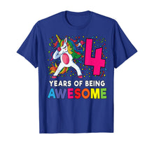 Load image into Gallery viewer, 4th Birthday Dabbing Unicorn Party Gift 4 Years Old Girls T-Shirt