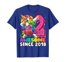Load image into Gallery viewer, Awesome Since 2018 Dabbing Unicorn Tutu 2nd Birthday Gift T-Shirt
