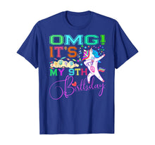 Load image into Gallery viewer, Emoji Unicorn Birthday TShirt For Girls 9 Years Old OMG