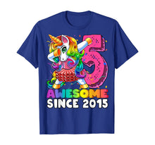 Load image into Gallery viewer, Awesome Since 2015 Dabbing Unicorn Tutu 5th Birthday Gift T-Shirt