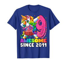 Load image into Gallery viewer, Awesome Since 2011 Dabbing Unicorn Tutu 9th Birthday Gift T-Shirt