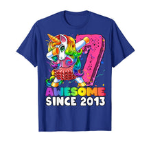 Load image into Gallery viewer, Awesome Since 2013 Dabbing Unicorn Tutu 7th Birthday Gift T-Shirt