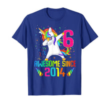 Load image into Gallery viewer, 6 Years Old 6th Birthday Awesome Since 2014 Unicorn Dabbing T-Shirt