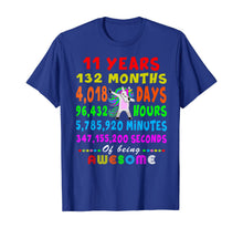 Load image into Gallery viewer, 11 Yrs Old 132 Months of Being Awesome 11th Birthday Unicorn T-Shirt