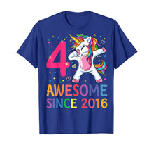 Load image into Gallery viewer, 4 Years Old 4th Birthday Unicorn Dabbing Shirt Girl Party T-Shirt