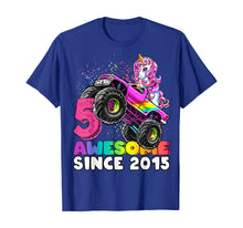 Load image into Gallery viewer, Awesome Since 2015 Unicorn Monster Truck 5th Birthday Gift T-Shirt