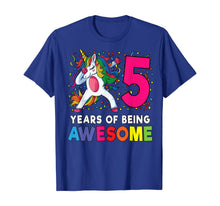 Load image into Gallery viewer, 5th Birthday Dabbing Unicorn Party Gift 5 Years Old Girls T-Shirt