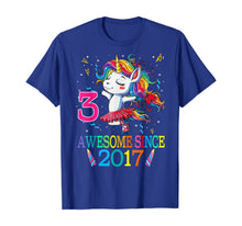 Load image into Gallery viewer, 3rd Birthday Unicorn Awesome Since 2017 T-Shirt