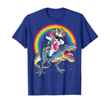 Load image into Gallery viewer, Dabbing Unicorn Dinosaur T rex T shirt Kids Girls Boys Space