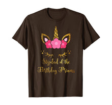 Load image into Gallery viewer, Floral Unicorn Stepdad Of The Birthday Princess T-shirt