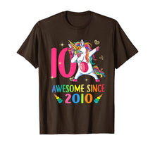 Load image into Gallery viewer, 10 Years Old 10th Birthday Unicorn Dabbing Party T-Shirt