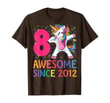 Load image into Gallery viewer, 8 Years Old 8th Birthday Unicorn Dabbing Shirt Girl Party T-Shirt