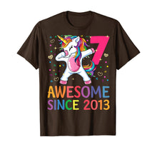 Load image into Gallery viewer, 7 Years Old 7th Birthday Unicorn Dabbing Shirt Girl Party T-Shirt