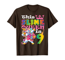 Load image into Gallery viewer, Girls Slime Queen 9 9th Birthday Unicorn T Shirt Gift