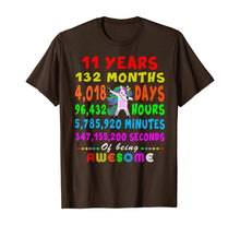 Load image into Gallery viewer, 11 Yrs Old 132 Months of Being Awesome 11th Birthday Unicorn T-Shirt