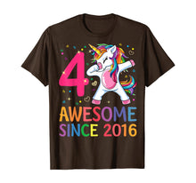 Load image into Gallery viewer, 4 Years Old 4th Birthday Unicorn Dabbing Shirt Girl Party T-Shirt