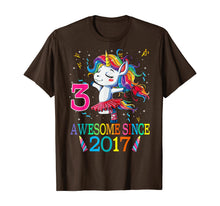 Load image into Gallery viewer, 3rd Birthday Unicorn Awesome Since 2017 T-Shirt