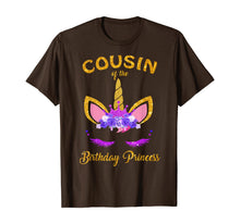 Load image into Gallery viewer, Cousin Of The Birthday Princess Unicorn Birthday Girl T-Shirt