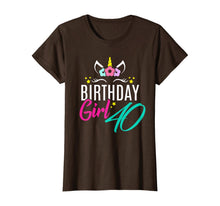 Load image into Gallery viewer, Womens Birthday Girl 40 Year Old Gift Cute Unicorn Face 40th Bday T-Shirt