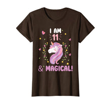 Load image into Gallery viewer, I am 11 &amp; Magical Happy Birthday 11 Years Old Unicorn tee T-Shirt