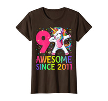Load image into Gallery viewer, 9 Years Old 9th Birthday Unicorn Dabbing Shirt Girl Party T-Shirt