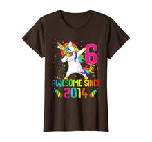 Load image into Gallery viewer, 6 Years Old 6th Birthday Awesome Since 2014 Unicorn Dabbing T-Shirt