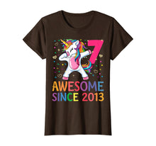 Load image into Gallery viewer, 7 Years Old 7th Birthday Unicorn Dabbing Shirt Girl Party T-Shirt