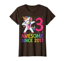 Load image into Gallery viewer, 3 Years Old 3rd Birthday Unicorn Dabbing Shirt Girl Party T-Shirt