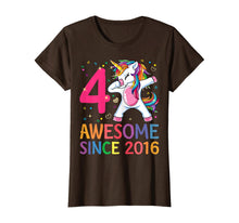 Load image into Gallery viewer, 4 Years Old 4th Birthday Unicorn Dabbing Shirt Girl Party T-Shirt