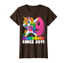 Load image into Gallery viewer, Awesome Since 2011 Dabbing Unicorn 9th Birthday Gift Girls T-Shirt