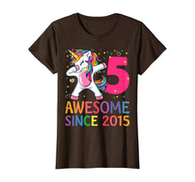 Load image into Gallery viewer, Awesome Since 2015 Dabbing Unicorn 5th Birthday Gift Girls T-Shirt