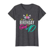 Load image into Gallery viewer, Womens Birthday Girl 40 Year Old Gift Cute Unicorn Face 40th Bday T-Shirt