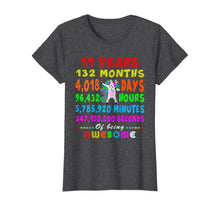Load image into Gallery viewer, 11 Yrs Old 132 Months of Being Awesome 11th Birthday Unicorn T-Shirt